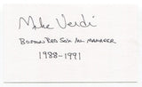 Mike Verdi Signed 3x5 Index Card Autograph Baseball MLB New York Yankees