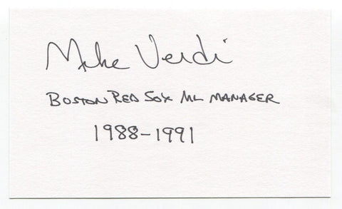 Mike Verdi Signed 3x5 Index Card Autograph Baseball MLB New York Yankees