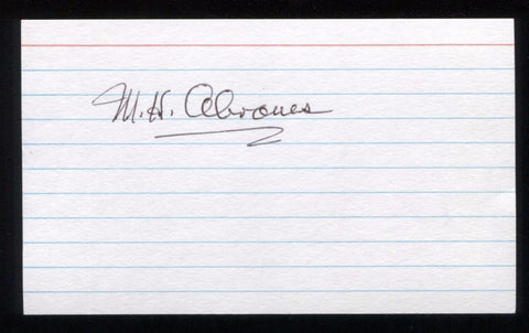 M.H. Abrams Signed 3x5 Index Card Signature Autographed Author