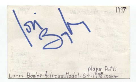 Lorri Bagley Signed 3x5 Index Card Autographed Signature Actress Model