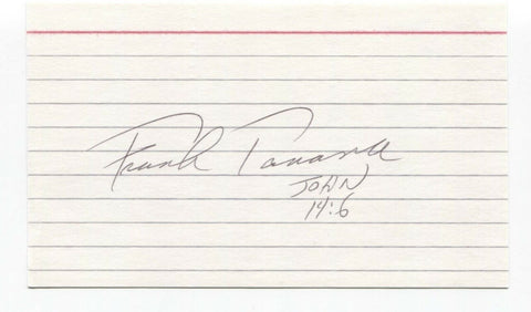 Frank Tanana Signed 3x5 Index Card Baseball Autographed Signature Angels Tigers