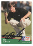 1991 Pro Set PGA Tour Golf Ted Schulz Signed Card Autographed Signature #156