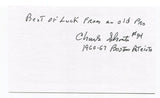 Chuck Shonta Signed 3x5 Index Card Autographed NFL Football Boston Patriots