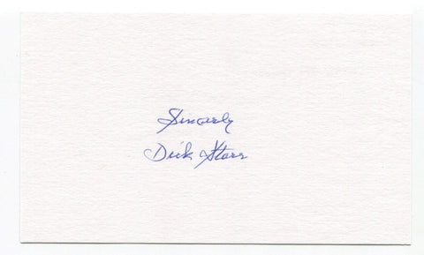 Dick Starr Signed 3x5 Index Card Autographed MLB Baseball New York Yankees