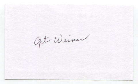 Art Weiner Signed 3x5 Index Card Autograph Football NFL New York Yanks CFHOF