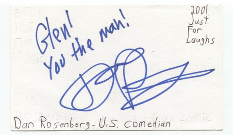 Dan Rosenberg Signed 3x5 Index Card Autographed Signature Comedian Comic Actor