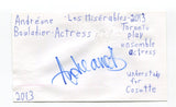 Andreane Bouladier Signed 3x5 Index Card Autographed Actress Les Miserables