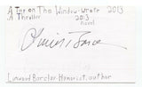 Linwood Barclay Signed 3x5 Index Card Autographed Signature Author Writer