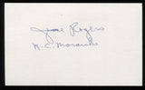 Jesse Rogers Signed Index Card 3x5 NEGRO LEAGUE Autographed Monarchs Auto