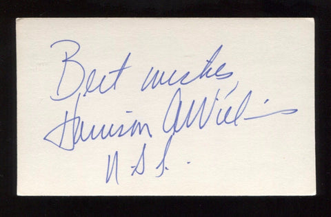Harrison Williams Signed 3x5 Index Card Autographed Signature AUTO Senator