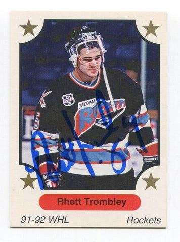 1991 7th Inning Sketch Rhett Trombley Signed Card Hockey Autograph NHL AUTO #99