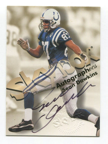 1998 SkyBox Sean Dawkins Signed Card Football NFL Autograph NFL AUTO