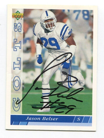 1993 Upper Deck Jason Belser Cash Signed Card Football Autograph NFL AUTO #172