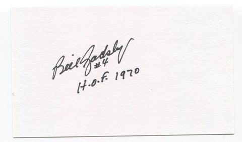Bill Gadsby Signed 3x5 Index Card Autographed NHL Hockey Detroit Red Wings HOF
