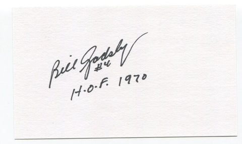 Bill Gadsby Signed 3x5 Index Card Autographed NHL Hockey Detroit Red Wings HOF