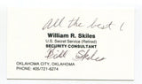 Bill Skiles Signed Business Card Autographed Secret Service Agent For JFK
