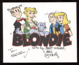 Dean Young Blondie Comic Signed Print Autographed in 1993 Signature