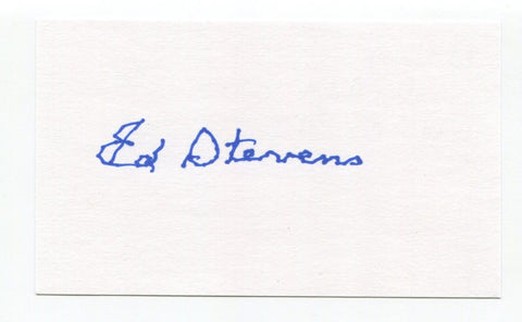 Ed Stevens Signed 3x5 Index Card Autographed Baseball Brooklyn Dodgers
