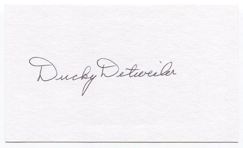 Ducky Detweiler Signed 3x5 Index Card Autographed Baseball 1942 Boston Braves