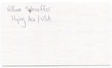 Bill Schaeffer Signed 3x5 Index Card Autographed Military WWII Pilot
