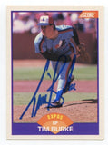 1989 Score Tim Burke Signed Card Baseball Autographed AUTO #228