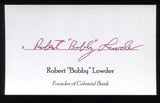Bobby Lowder Signed 3x5 Index Card Signature Autographed Colonial Bank Founder