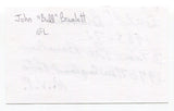 John "Bull" Bramlett Signed 3x5 Index Card Autographed Football Patriots MVP