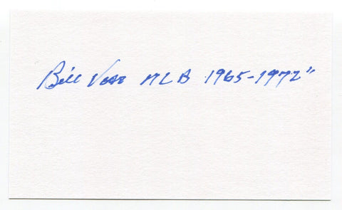 Bill Voss Signed 3x5 Index Card Autograph Baseball MLB 1965 Chicago White Sox