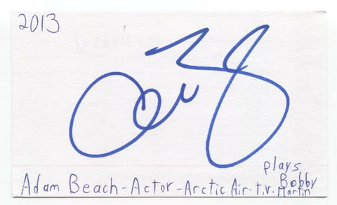 Adam Beach Signed 3x5 Index Card Autographed Signature Actor Suicide Squad