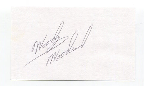 Woody Woodward Signed 3x5 Index Card Autographed Baseball MLB Milwaukee Braves