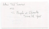 Arthur "Red" Swanson Signed 3x5 Index Card Autographed Baseball MLB Pirates