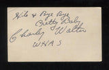 Charles Walter Signed Card  Autographed  Orchestra AUTO Charley Ukulele