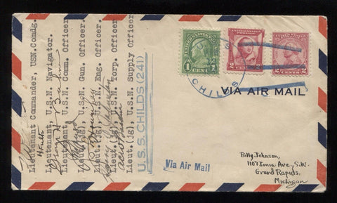 U.S.S. Childs Signed First Day Cover Autographed by 12 Crew Members