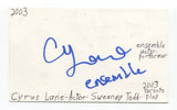 Cyrus Lane Signed 3x5 Index Card Autographed Actor Reign Murdoch Mysteries