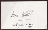 Irene Worth  Signed Index Card Autographed Signature Auto