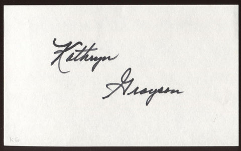 Kathryn Grayson Signed Index Card Signature Autographed AUTO