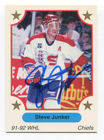 1991 7th Inning Sketch Steve Junker Signed Card Hockey Autograph NHL AUTO #9