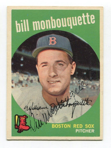 1959 Topps Bill Monbouquette Signed Baseball Card Autographed AUTO #173