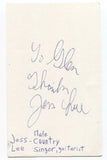 Jess Lee Signed 3x5 Index Card Autographed Country Singer