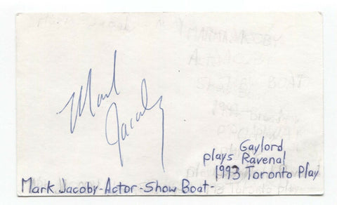 Mark Jacoby Signed 3x5 Index Card Autograph Signature Actor Phantom of the Opera
