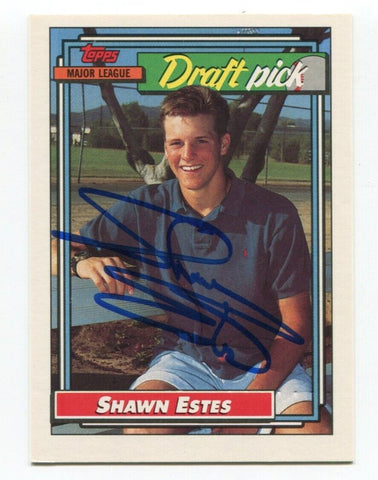 1992 Topps Shawn Estes Signed Card Baseball Autographed AUTO #624