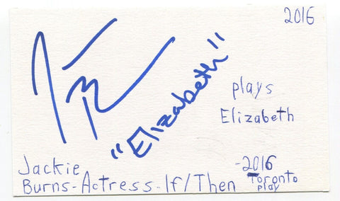 Jackie Burns Signed 3x5 Index Card Autographed Actress Set It Up If/Then