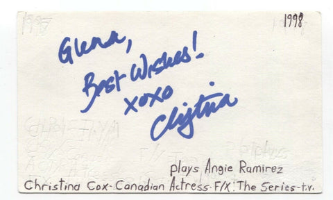 Christina Cox Signed 3x5 Index Card Autographed Signature Actress Stargate