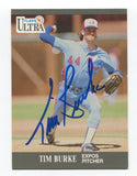 1991 Fleer Ultra Tim Burke Signed Card MLB Baseball Autographed #198