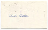 Claude Osteen Signed 3x5 Index Card Baseball Autographed Chicago White Sox