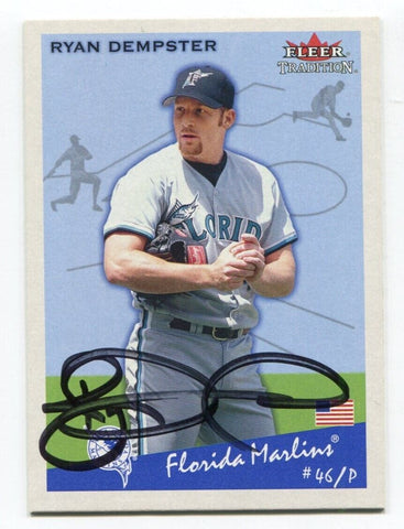 2002 Fleer Tradition Ryan Dempster Signed Baseball Card Autographed AUTO #183