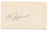 Hal Jeffcoat Signed 3x5 Index Card Baseball Autographed Signature Chicago Cubs