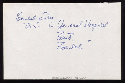 Beulah Quo Signed HUGE 8x5 Inch Page Autograph Chinatown General Hospital