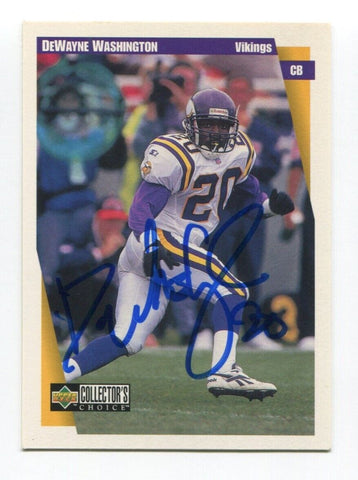 1997 Upper Deck DeWayne Washington Signed Card Football Autograph AUTO #303