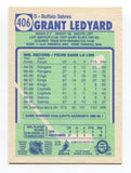 1990 O-Pee-Chee Grant Ledyard Signed Card Hockey NHL Autograph AUTO #406 Sabres